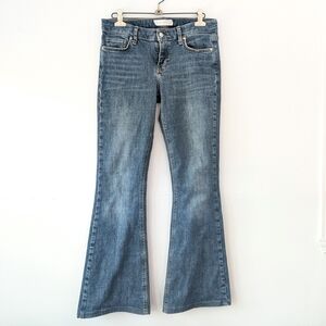 Topshop Women's Flare Leg Jeans In Classic Blue Wash ~ Size 30 x 32